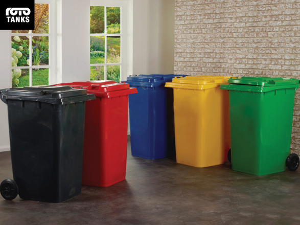 Durable wheel bins in Nairobi by Rotomoulders used for efficient urban waste management