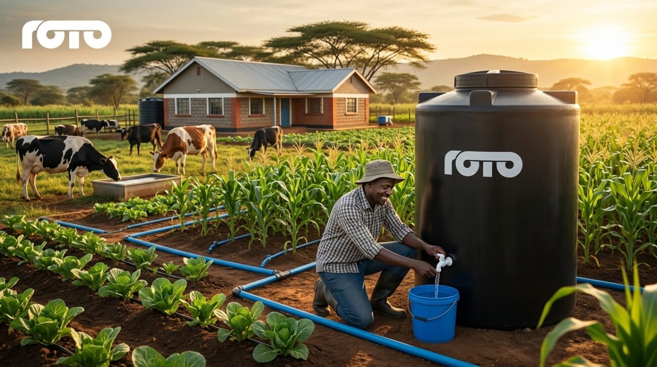 Water tanks for sale Kenya - large plastic storage tanks by Roto Moulders